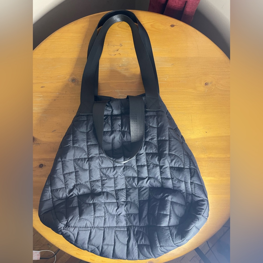 Black Quilted Tote Bag